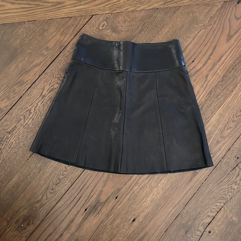 A.L.C. Black leather mini skirt size 6